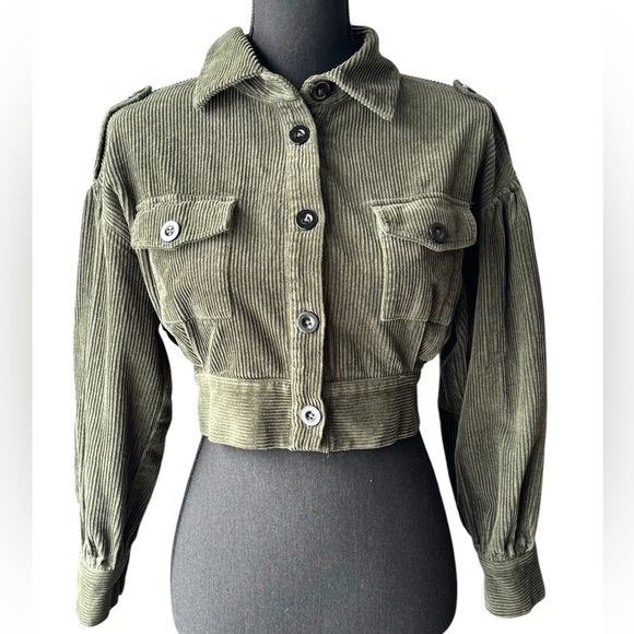 Cider Jackets & Blazers - Cider Olive Corduroy Jacket
